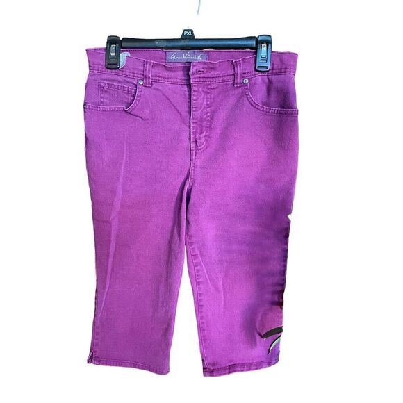 Gloria Vanderbilt Purple Denim “Amanda”  Capri Jeans 8P - Picture 1 of 6